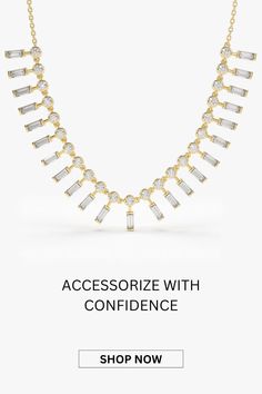 Baguette and Round Moissanite Diamond Necklace In Gold Luxury Diamond Baguette Necklace, Luxury Gold Necklaces With Baguette Diamonds, Baguette Diamond Necklace, Glamour Jewelry, Diamond Necklace Set, Bridal Bands, Round Moissanite, Bridal Ring Set, Bride Jewellery