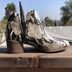 Brand New, Never Worn Booties Trendy Snake Print Boots For Spring, Casual Snake Print Boots Medium Width, Casual Ankle-high Snake Print Boots, Casual Snake Print Ankle-high Boots, Shoes Color, Bootie Boots, Ankle Boots, Women Shoes, Brand New