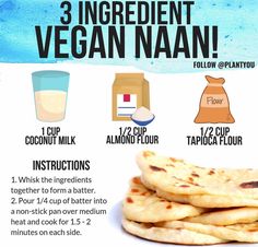 three ingredient vegan naan recipe with instructions