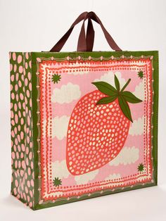 Strawberry Clouds Shopper Large Shopper Bag, Blue Q, Reusable Grocery Bags, Shopper Tote, 6 D, Shopper Bag, Bag Organization, Novelty Gifts, Grocery Bag