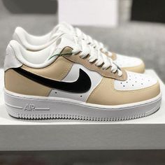 Beige Air Force 1, Air Force 1 Sneakers, Tan Sneakers, New Nike Air Force