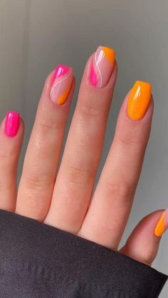 Summer Nails 2022, Fest Temaer, Simple Gel Nails, Summery Nails, Simple Acrylic Nails, Nails 2022, Summer Acrylic Nails, Acrylic Nails Coffin Short, Short Acrylic Nails Designs