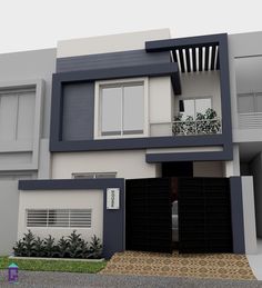 this is an image of a modern style house in the daytime time with two garages