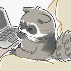 a koala bear sitting in front of a laptop computer with its paws on the keyboard