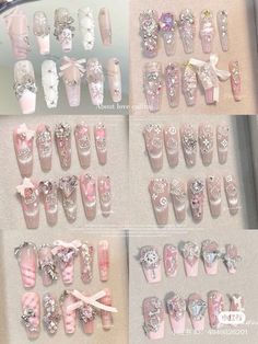 Nails Coquette, Nail Art Pink, Art Nail Designs, Lilac Nails, Acrylic Toe Nails, Glittery Nails, Beauty Nails Design