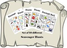 the set of ten different scavenger hunts