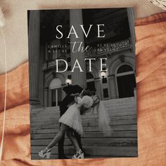 the cover of save the date is shown