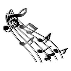 musical notes are arranged in the shape of music staffs