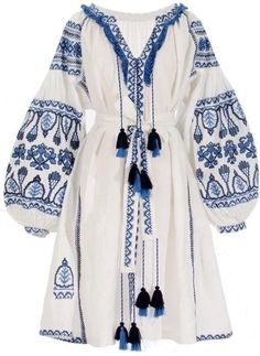 European Costumes, Ukrainian Vyshyvanka, Trendy Outfits Indian, Mode Kimono, Cute Dress Outfits, Balloon Sleeve Dress, Trendy Dress Outfits