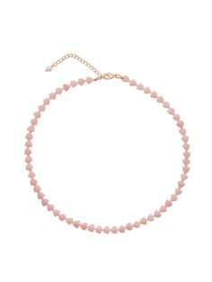 Pink opal and faceted rose quartz gemstones, freshwater pearl Gold-filled lobster clasp closure Length - 17" + 2" extender Handmade in Newport, RI *Due to the unique nature of genuine stones and freshwater pearls there will be slight variations from images on site Single Strand Pink Opal Necklace With Round Beads, Crystal Necklaces With Round Beads And Lobster Clasp, Round Beads Crystal Necklace With Lobster Clasp, Pink Opal Single Strand Beaded Necklace As Gift, Pink Opal Beaded Jewelry, Pink Opal Beaded Necklace For Gift, Pink Opal Round Beads Necklace For Gift, Adjustable Pink Pearl Necklace With Charm, White Rose Quartz Round Bead Necklaces