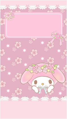 an animal with flowers on its head and a pink frame in the background for text