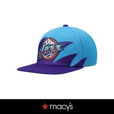 in stock Retro Blue Hat For Sports Events, Retro Blue Snapback Hat For Sports Events, Turquoise And Purple, Utah Jazz, 90s Inspired, Shark Teeth, Mitchell & Ness, Snapback Hat, Snapback Hats