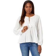 *Curate Your Wardrobe Wearing The Lucky Brand Long Sleeve Peasant Blouse. This Glamorous Top Comes With A Round-V Neckline And Long Blouson Sleeves With Elasticized Sleeve Cuffs. Add This Top To Your Collection. *Tie Closure On The Front. *Intended To Hit At The Waist. *100% Cotton. *Machine Wash, Tumble Dry. Curate Your Wardrobe Wearing The Lucky Brand Long Sleeve Peasant Blouse. This Glamorous Top Comes With A Round-V Neckline And Long Blouson Sleeves With Elasticized Sleeve Cuffs. Add This To Feminine Peasant Top For Fall Daywear, Fall Feminine Rayon Tops, Feminine Rayon Tops For Fall, Fall Peasant Top For Brunch, Feminine Rayon Blouse For Fall, Chic Rayon Blouse With Blouson Sleeves, Feminine Rayon Blouse For Brunch, Feminine Rayon Blouse For Daywear, Fall Peasant Blouse For Brunch