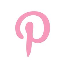 a pink pin with the letter p in it's center, on a white background