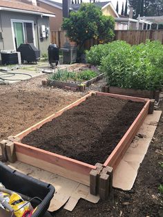 the garden is ready to be planted and put in place for the next planter