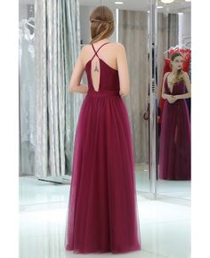 Shop cheap burgundy deep v pleated tulle evening dress with split front online. Custom-made any plus size or color. Pro since 2009. Burgundy Tulle Dress For Prom Season, Burgundy Tulle Evening Dress, Burgundy V-neck Evening Dress For Prom, Elegant Burgundy Tulle Evening Dress, Online Wedding Dress Shopping, Prom Dresses Burgundy, Sweep Train Prom Dress, Sleeveless Bridesmaid Dresses, Prom Dresses With Pockets