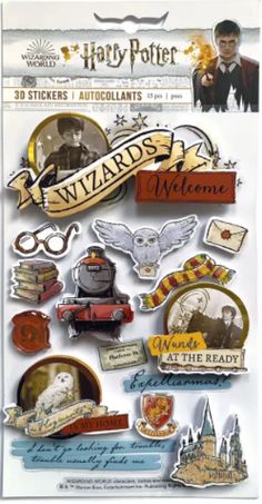 the harry potter stickers are on display