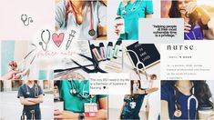 a collage of nurses and nurse related items