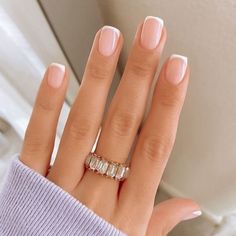 Squoval Nails Ideas, Nails For Engagement Pictures, Squoval Nails, Summer Nail Art, Simple Gel Nails, Simple Acrylic Nails