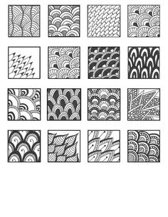 an image of different patterns in black and white