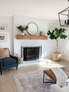 the living room is clean and ready for guests to use it as a focal point