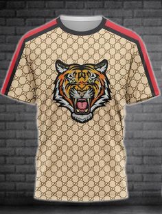 Gucci Tiger Beige Luxury Brand T-Shirt Outfit For Men Women Outfit Trending 2023 Lv Shirt, Gucci Tiger