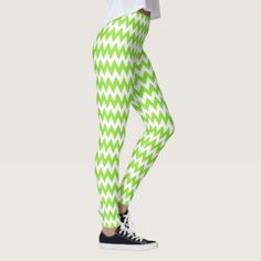 Halloween Chic Green White Stylish Fashion Costume Leggings #Halloween #costumes #cosplay Halloween Chic, Zig Zag Pattern, Fashion Costume, Green Pattern, Stylish Fashion, Halloween Design