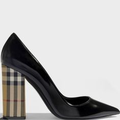 Burberry Black Shoes Extremely Elegant And Nice Fit Size 8 1/2 Gently Used A Few Times I’m Size 8 1/2 And Fit Me Perfect Burberry Plaid Heels, Nice Heels, Burberry Black, Fun Heels, Shoe Black, Burberry Shoes, Black Tan, Black And Tan, Black Shoes