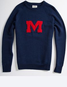 Navy Sweater For College In Fall, Navy Winter College Sweater, Navy Winter Sweater For College, Navy Sporty Sweater For Fall, Sporty Navy Sweater For Fall, Classic Letter Print Sweater For Streetwear, Cotton Sweater For Campus In Fall, Winter Cotton Sweater For Campus, Preppy College Sweater For Winter