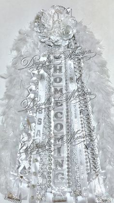 Custom Personalized Homecoming Mum. Homecoming Football, Football Mums, White Mums, Diy Bows