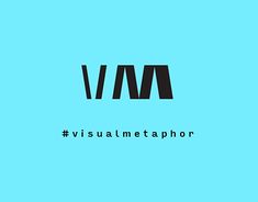 the logo for visual metaphor is shown in black on a light blue background