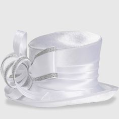 Featuring a striking satin bow and a unique asymmetrical brim, our exquisite church hat is crafted to make a statement during worship. Made from premium satin and adorned with an elegant rhinestone chain accent, it adds sophistication to your attire. Asymmetric Brim. One size fits most. Adjustable the size by innner Velcro. Handmade. Ship it in heavy box.