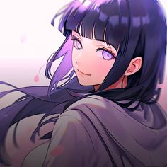 Hinata Hyuga, Anime Character, Black Hair, Purple, Hair, Blue, Black