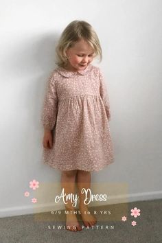 Easy Toddler Dress Pattern, Simple Girls Dress Pattern, Toddler Girl Sewing Patterns, Free Girls Dress Sewing Pattern, Easy Girls Dress Pattern