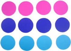 a group of blue and pink circles on a white background