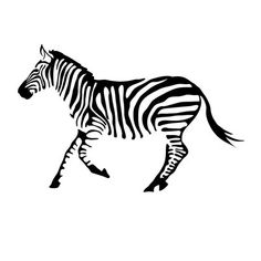 a black and white drawing of a running zebra