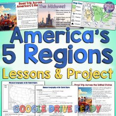 america's 5 regions lesson and project