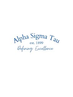 the logo for alpha sigma tau refining excellence