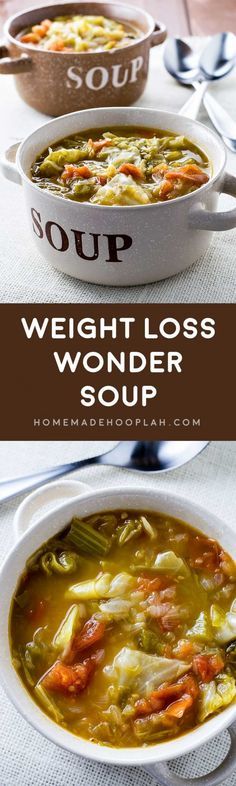 Weight Loss Wonder Soup! A filling and healthy wonder soup to assist with any diet. Vegetarian, gluten free, vegan, paleo - this combination of cooked veggies will leave you feeling full enough to get past the hunger pangs. | <a href="http://HomemadeHooplah.com" rel="nofollow" target="_blank">HomemadeHooplah.com</a> Wonder Soup, Resep Vegan, Vegetarian Gluten Free, Resep Diet, Quick Snack, Diet Vegetarian, Cooked Veggies, Healthy Soup