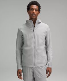 Warp Light Packable Jacket | Men's Coats & Jackets | lululemon Packable Jacket, Lululemon Men, Men's Coats & Jackets, Outdoor Workouts, Mens Activewear, Full Zip Hoodie, Gray Jacket, Hoodie Jacket, Mens Coats