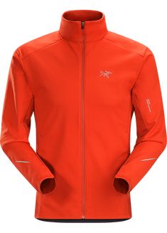 an orange jacket with zippers on the front and side, it is also available for men