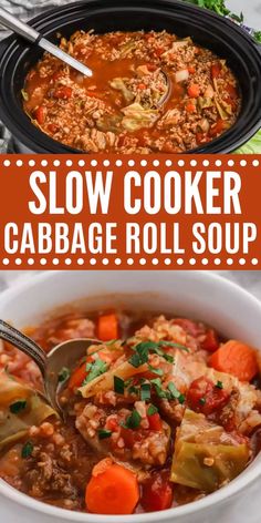 slow cooker cabbage roll soup with carrots and celery