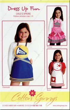 the children's dress up fun sewing pattern is shown