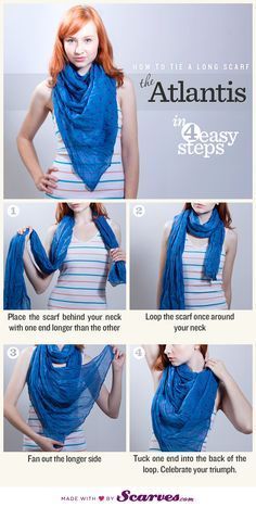 Tie A Scarf, Dress Scarf, Mode Tips, Scarf Tutorial, Scarf Dress