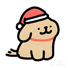 a cartoon dog wearing a santa hat