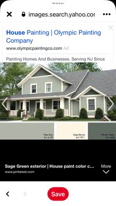 an image of a house that is being advertised on the website for home painting company