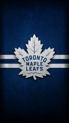 the toronto maple leafs logo is shown on a dark blue background with white stripes and silver foil