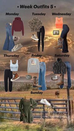 Summer Western Outfits, Country Summer Outfits, Country Outfits Women, Week Outfits