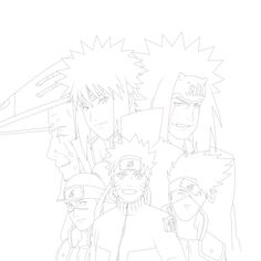 a drawing of naruto and his friends