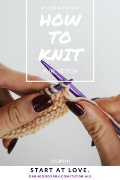 two hands crocheting together with the words how to knit